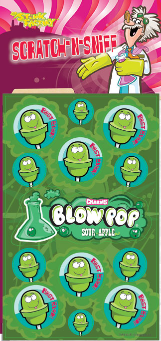 Sour Apple Blow Pop Scratch-N-Sniff Sticker