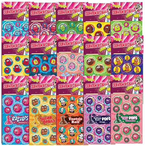 Stink File 5 Candy Scratch-N-Sniff Sticker Complete Bundle