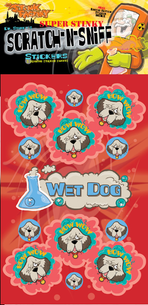 Wet Dog Scratch-N-Sniff Sticker